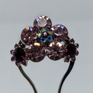 Purple Flower Crystal Hair Pin
